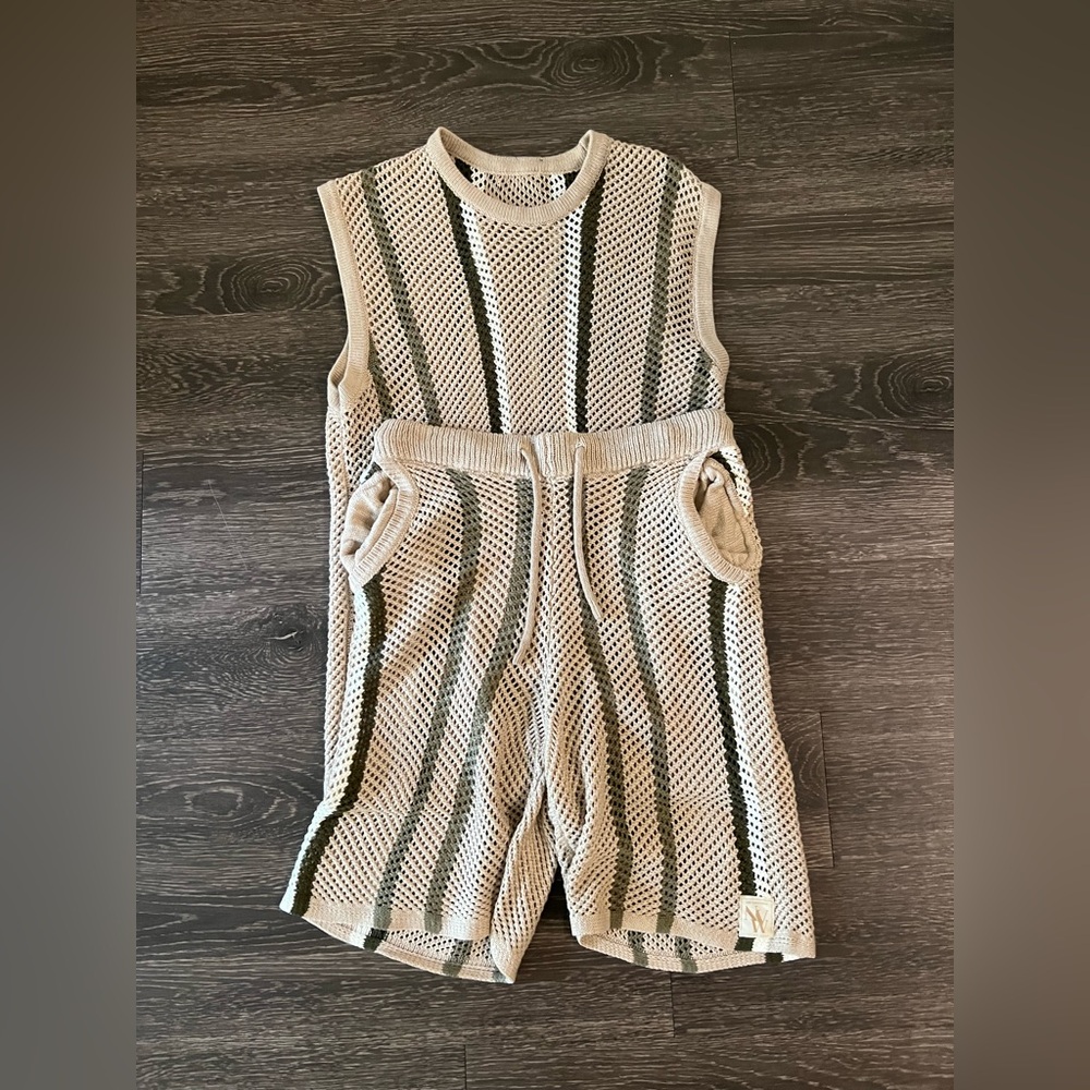 Striped Knit Sleeveless Set